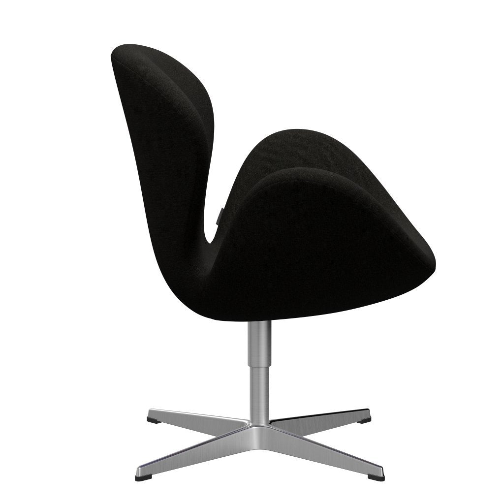 Fritz Hansen Swan Lounge Chair, Satin Brushed Aluminium/Hallingdal Brown/Dark Grey