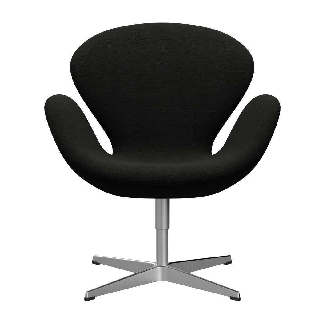 Fritz Hansen Swan Lounge stol, satin børstet aluminium/Hallingdal brun/mørkegrå