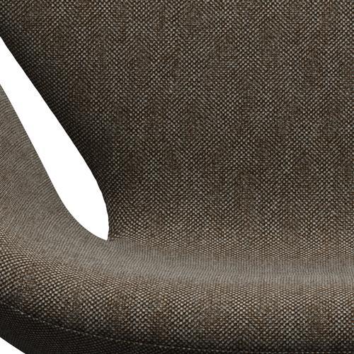 Fritz Hansen Swan Lounge stol, satin børstet aluminium/Hallingdal brun/grå