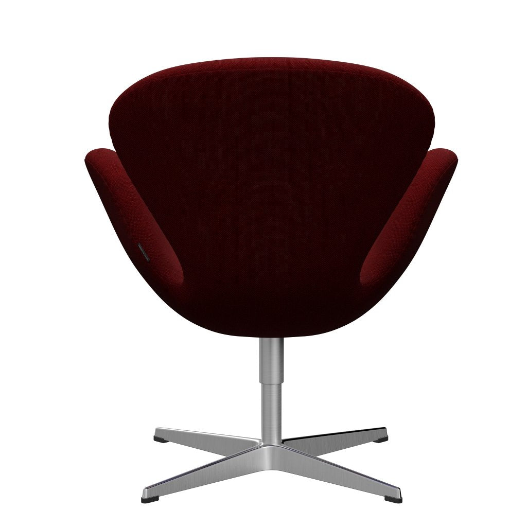 Fritz Hansen Swan Lounge Chair, Satingbrushed Aluminium/Hallingdal Dark Red