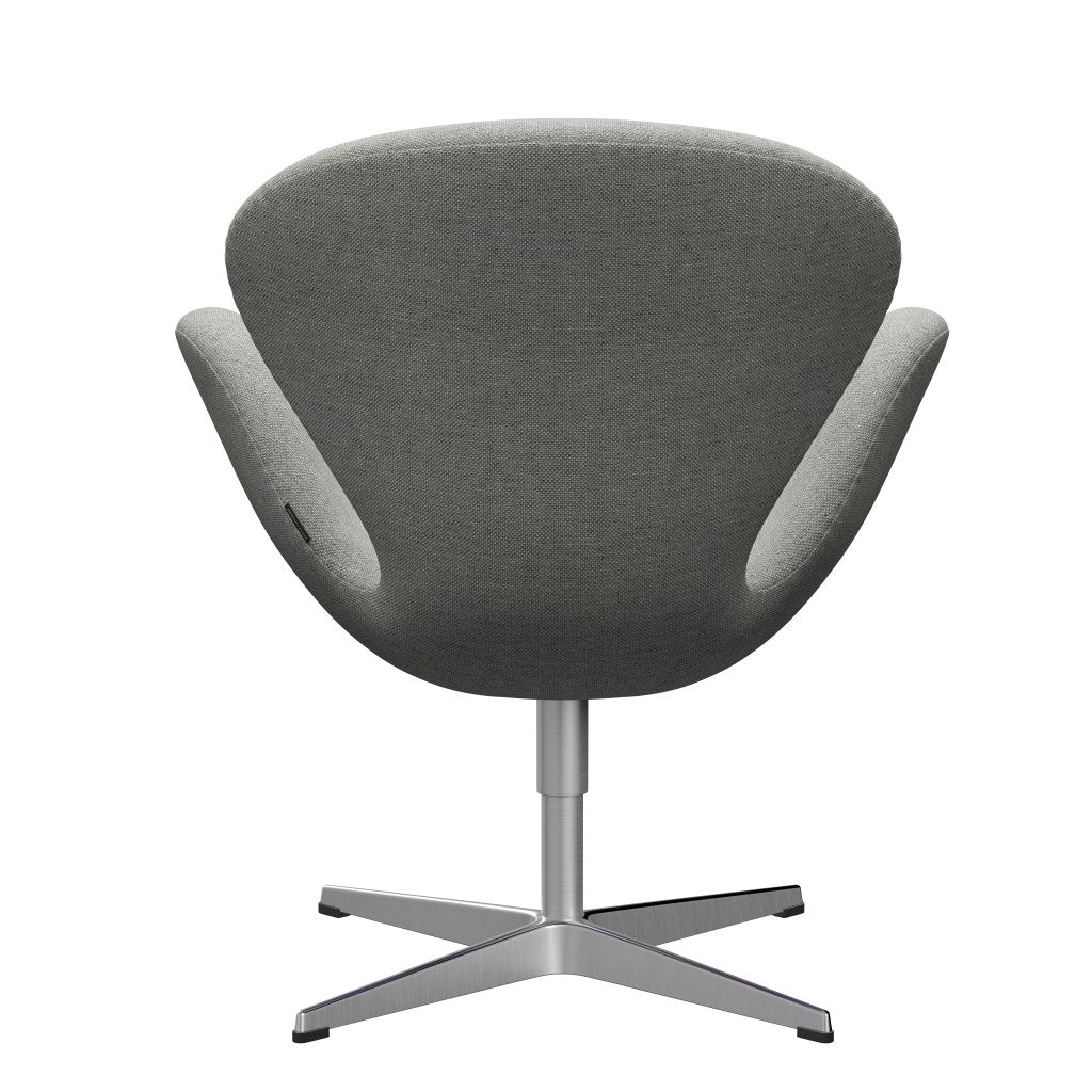 Fritz Hansen Swan Lounge stol, satin børstet aluminium/Hallingdal hvid/grå