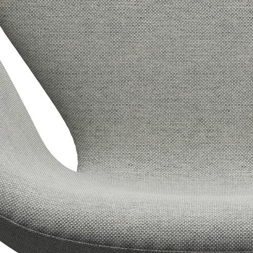 Fritz Hansen Swan Lounge Chair, Satin Brushed Aluminium/Hallingdal White/Grey