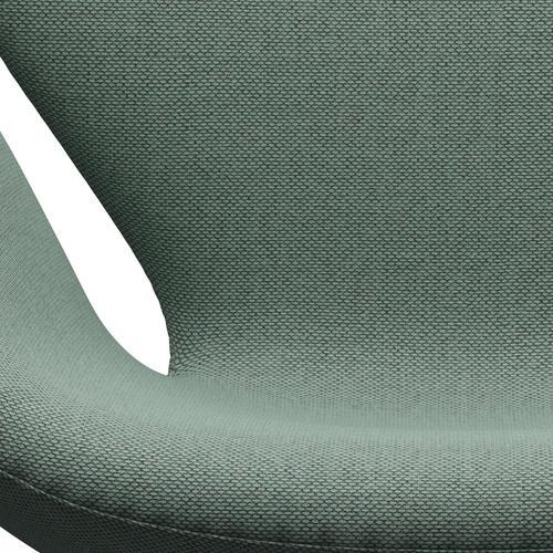 Fritz Hansen Swan Lounge Chair, Satin Brushed Aluminium/Re Wool Aqua/Natural