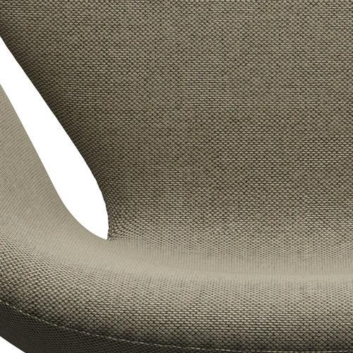 Fritz Hansen Swan Lounge Chair, Satin Brushed Aluminium/Re Wool Light Beige/Natural