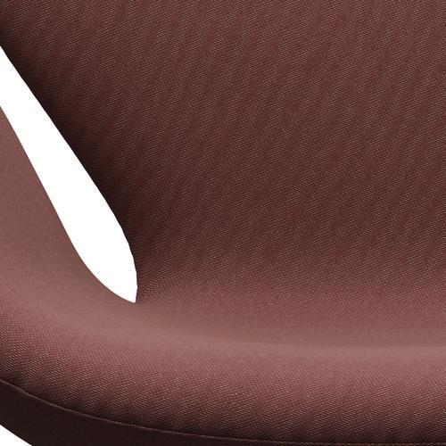 Fritz Hansen Swan Lounge Chair, Satin Brushed Aluminium/Rims Dark Red/Grey