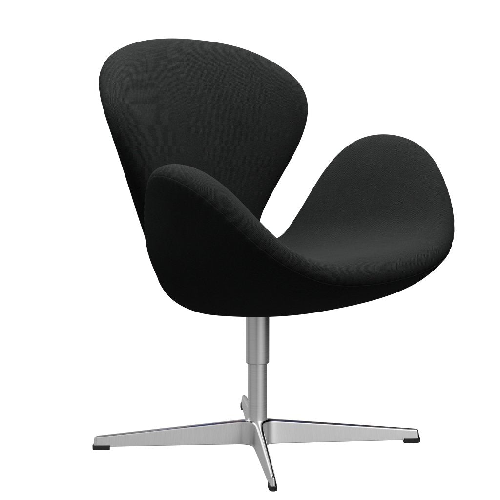 Fritz Hansen Swan Lounge Chair, Satin Brushed Aluminium/Steelcut Dark Brown (380)
