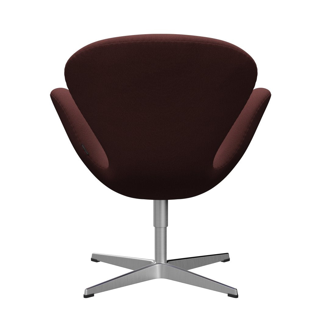 Fritz Hansen Swan Lounge Chair, Satin Brushed Aluminium/Steelcut Dark Brown (655)