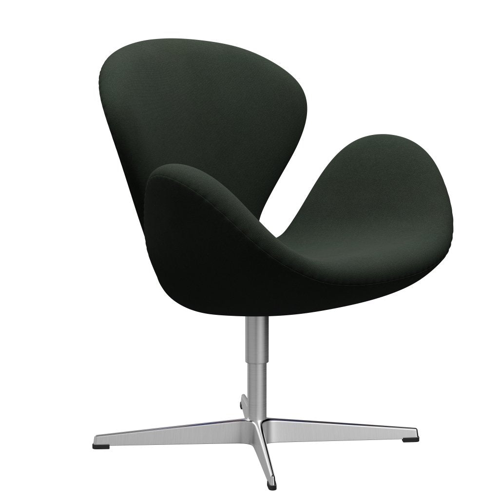 Fritz Hansen Swan Lounge Chair, Satin Brushed Aluminium/Steelcut Dark Army Green