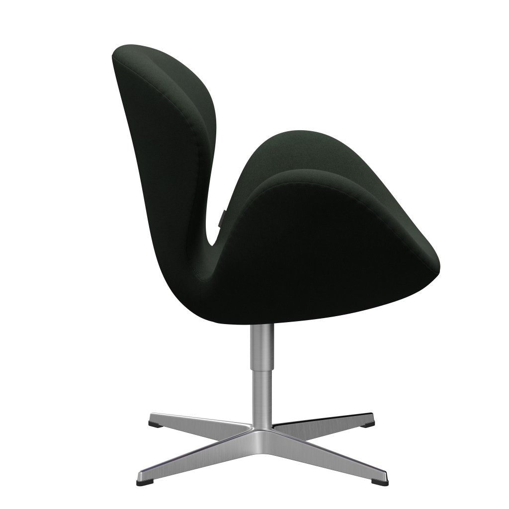 Fritz Hansen Swan Lounge Chair, Satin Brushed Aluminium/Steelcut Dark Army Green