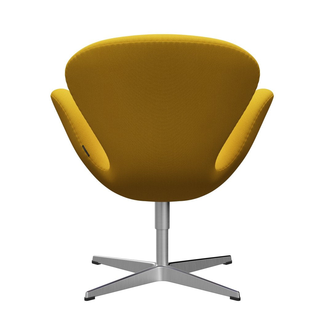 Fritz Hansen Swan Lounge stol, satin børstet aluminium/stålcut gul