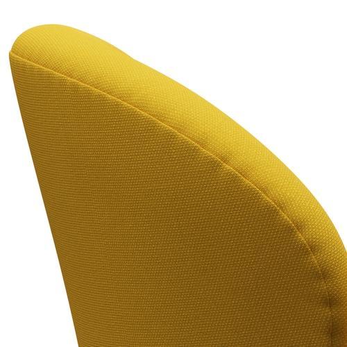 Fritz Hansen Swan Lounge Chair, Satin Brushed Aluminium/Steelcut Yellow