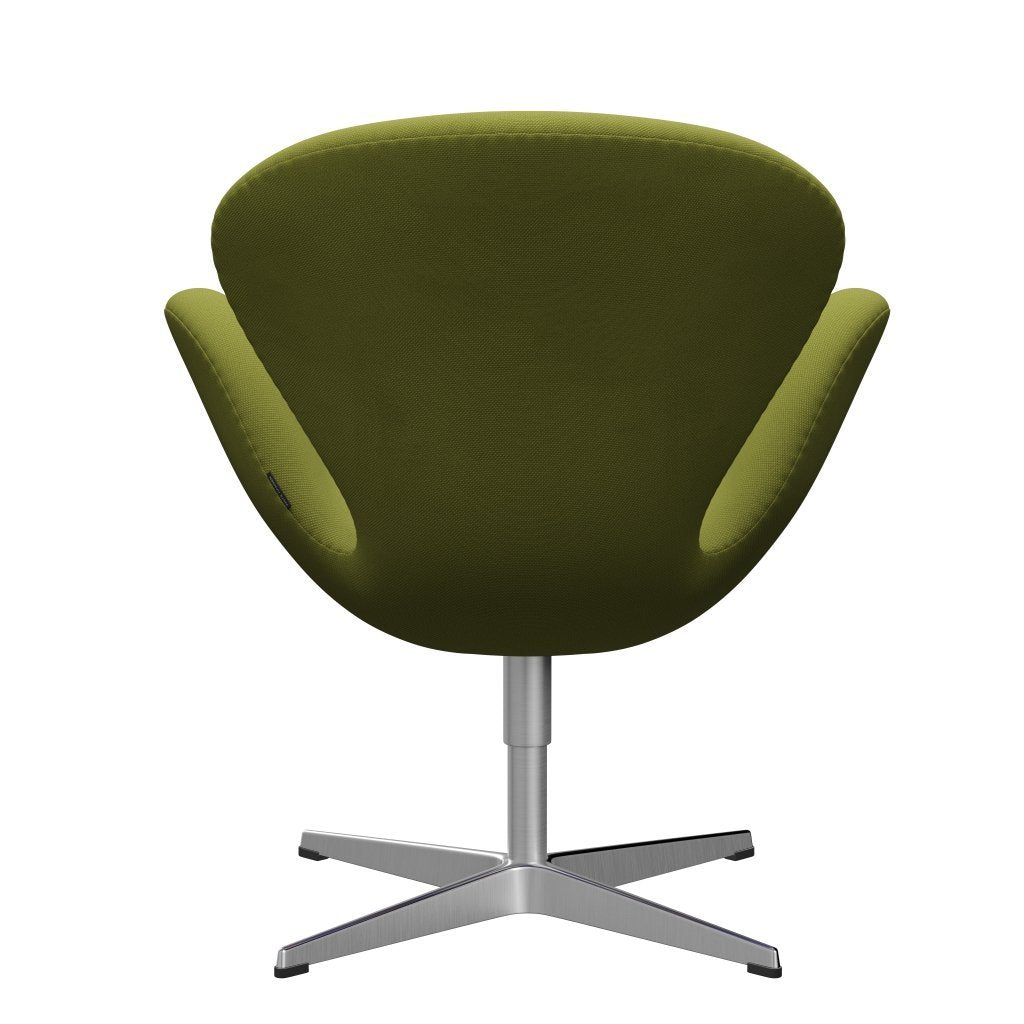 Fritz Hansen Swan Lounge stol, satin børstet aluminium/stålcut lys militærgrøn