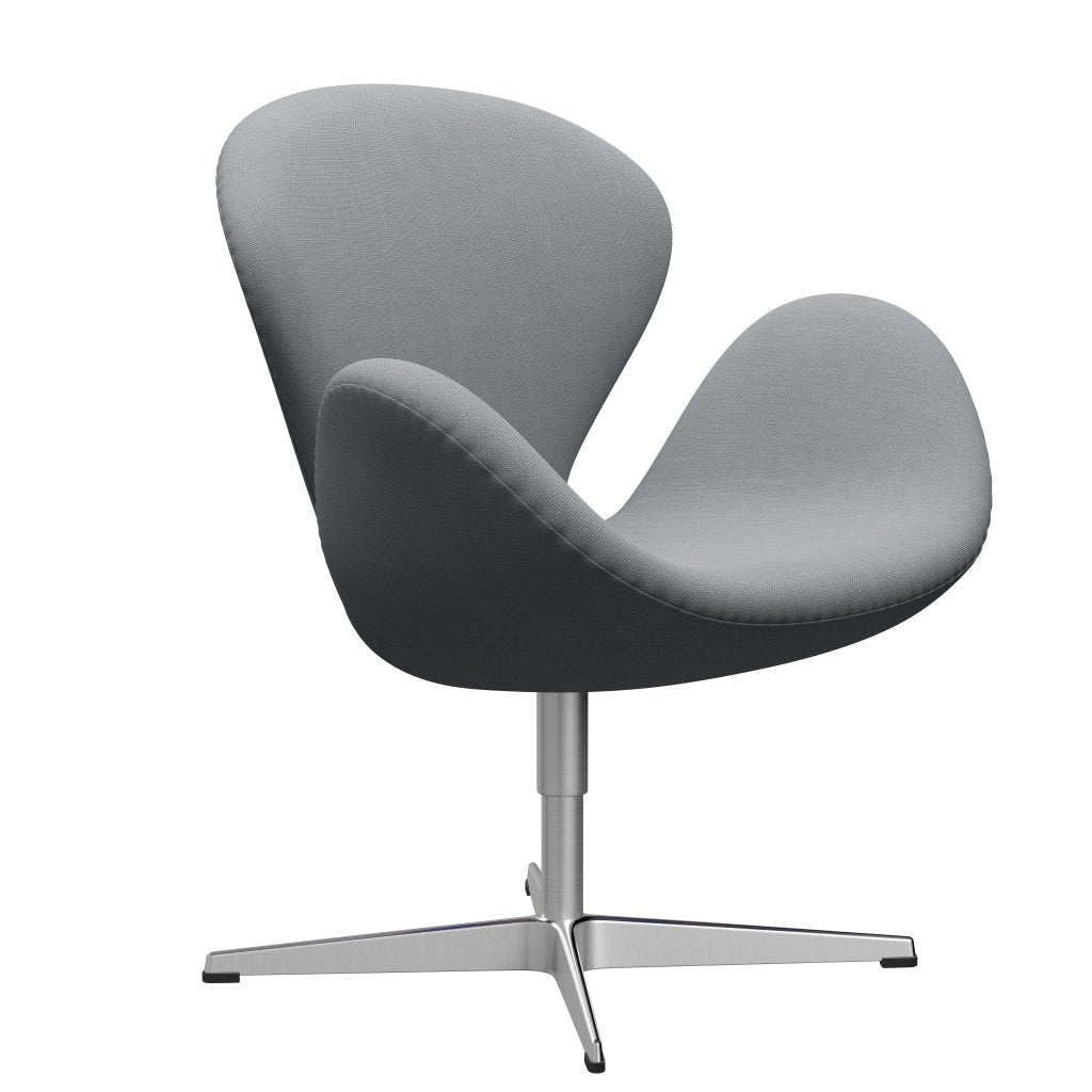 Fritz Hansen Swan Lounge stol, satin børstet aluminium/stålcut lysegrå