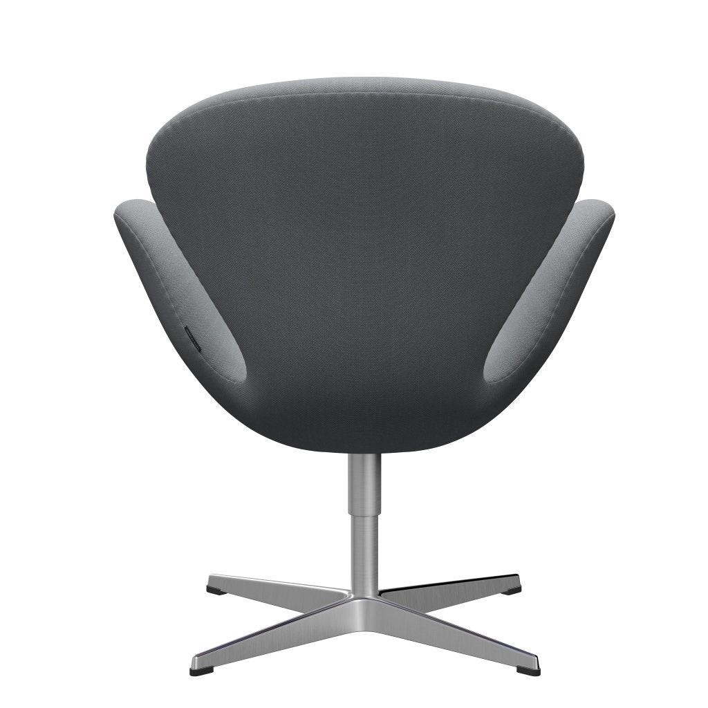 Fritz Hansen Swan Lounge Chair, Satin Brushed Aluminium/Steelcut Light Grey