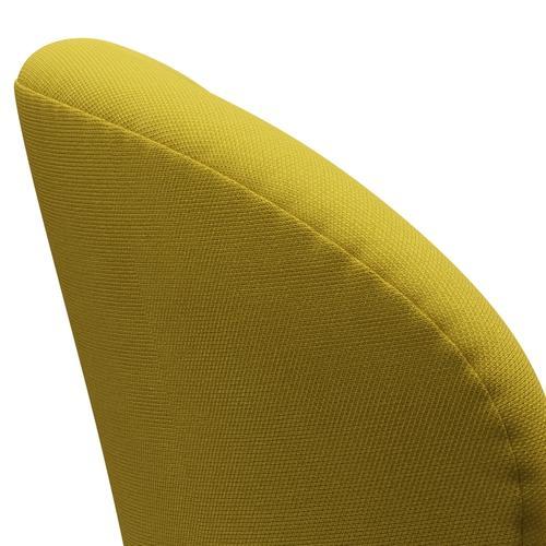 Fritz Hansen Swan Lounge Chair, Satin Brushed Aluminium/Steelcut Light Green/Yellow
