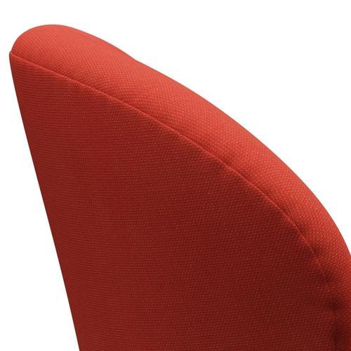 Fritz Hansen Swan Lounge Chair, Satin Brushed Aluminium/Steelcut Light Red