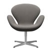 Fritz Hansen Swan Lounge Chair, Satin Brushed Aluminium/Steelcut Medium Grey