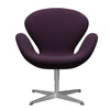 Fritz Hansen Swan Lounge Chair, Satin Brushed Aluminium/Steelcut Middle Violet