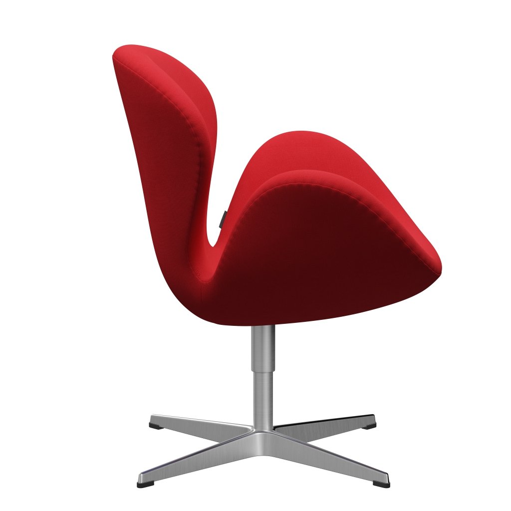 Fritz Hansen Swan Lounge stol, satin børstet aluminium/stålcut neon rød