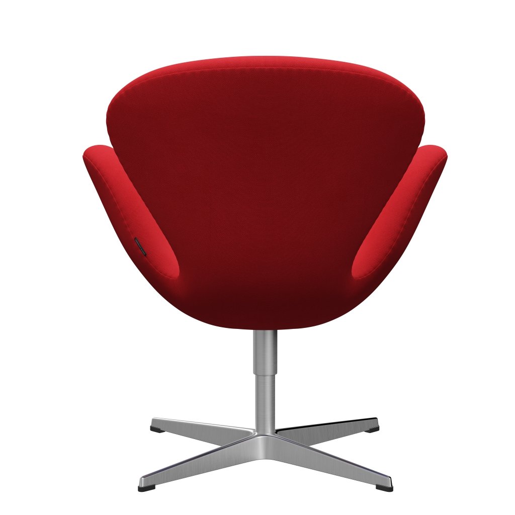 Fritz Hansen Swan Lounge stol, satin børstet aluminium/stålcut neon rød