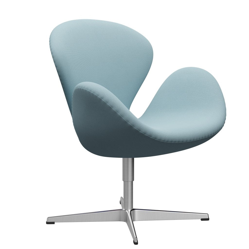 Fritz Hansen Swan Lounge stol, satin børstet aluminium/stålcut pastelblå