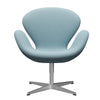 Fritz Hansen Swan Lounge stol, satin børstet aluminium/stålcut pastelblå