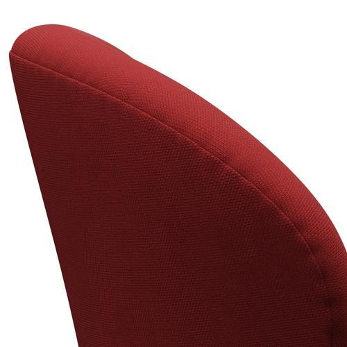 Fritz Hansen Swan Lounge Chair, Satin Brushed Aluminium/Steelcut Red
