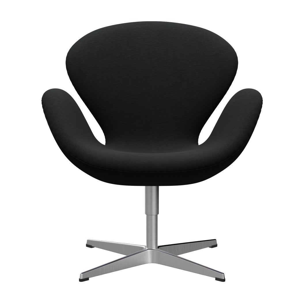 Fritz Hansen Swan Lounge Chair, Satin Brushed Aluminium/Steelcut Black