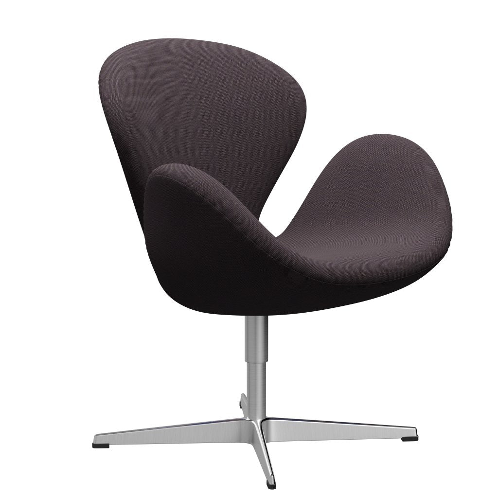 Fritz Hansen Swan Lounge stol, satin børstet aluminium/stålcut trio brun