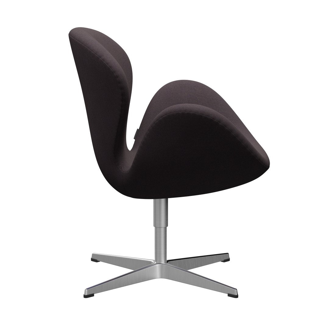 Fritz Hansen Swan Lounge stol, satin børstet aluminium/stålcut trio brun