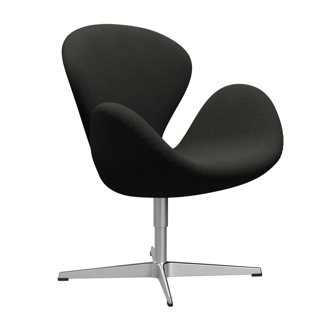 Fritz Hansen Swan Lounge stol, satin børstet aluminium/stålcut trio mørkebrun