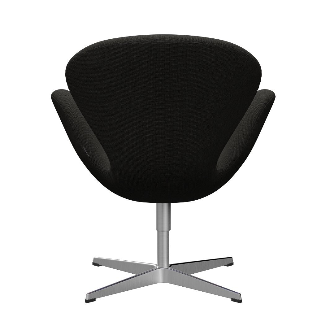 Fritz Hansen Swan Lounge stol, satin børstet aluminium/stålcut trio mørkebrun