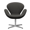 Fritz Hansen Swan Lounge stol, satin børstet aluminium/stålcut trio mørkegrå