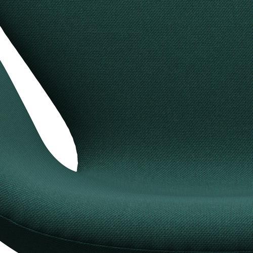 Fritz Hansen Swan Lounge Chair, Satin Brushed Aluminium/Steelcut Trio Dark Green