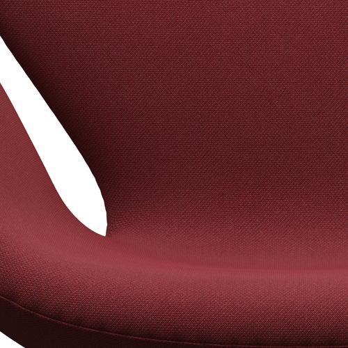 Fritz Hansen Swan Lounge stol, satin børstet aluminium/stålcut trio mørkerød