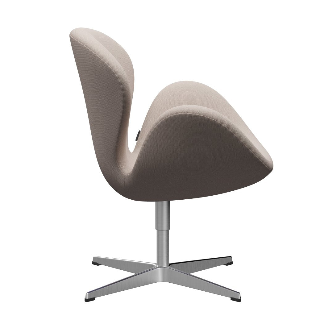 Fritz Hansen Swan Lounge stol, satin børstet aluminium/stålcut trio lys beige