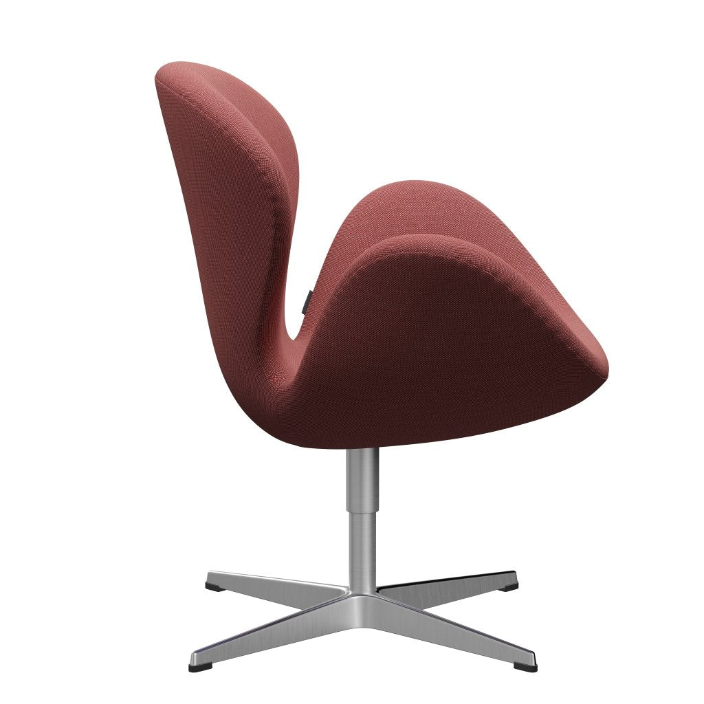 Fritz Hansen Swan Lounge stol, satin børstet aluminium/stålcut trio pink/rød/sort