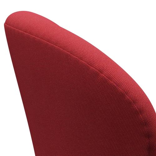 Fritz Hansen Swan Lounge stol, satin børstet aluminium/stålcut trio rød