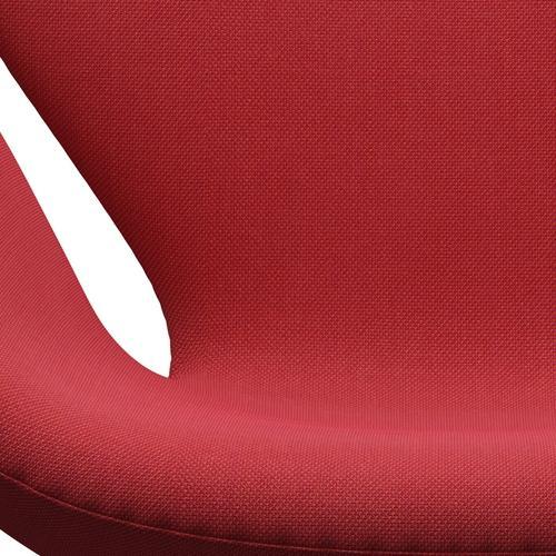 Fritz Hansen Swan Lounge stol, satin børstet aluminium/stålcut trio rød