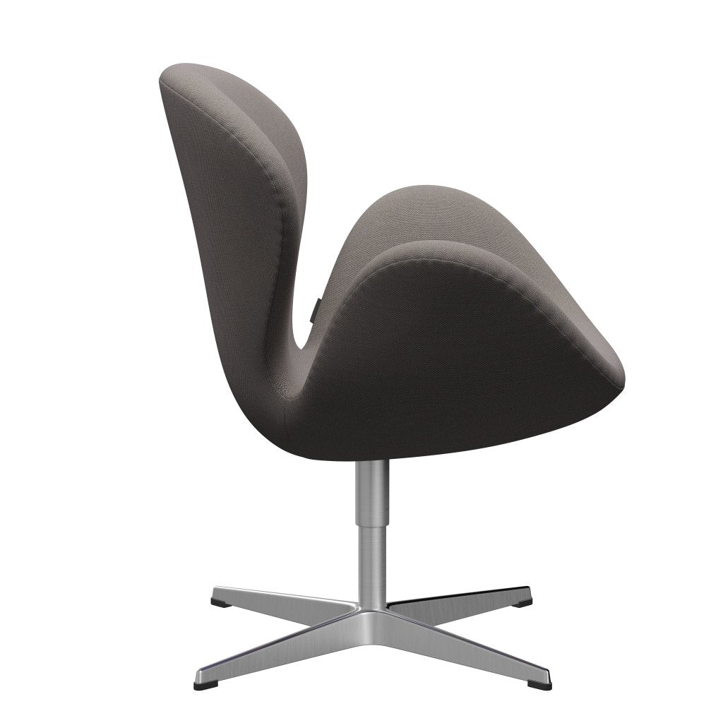 Fritz Hansen Swan Lounge stol, satin børstet aluminium/stålcut trio sand mørk