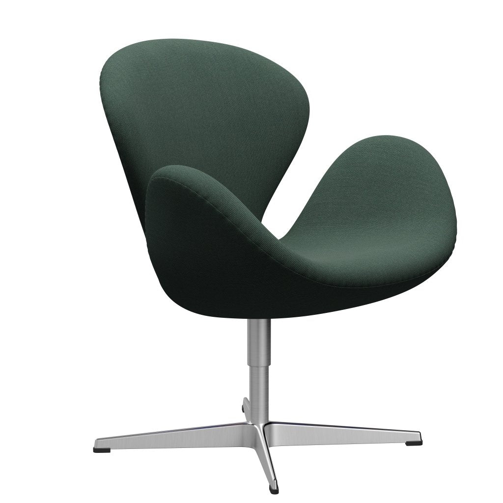 Fritz Hansen Swan Lounge stol, satin børstet aluminium/stålcut trio støvet grøn