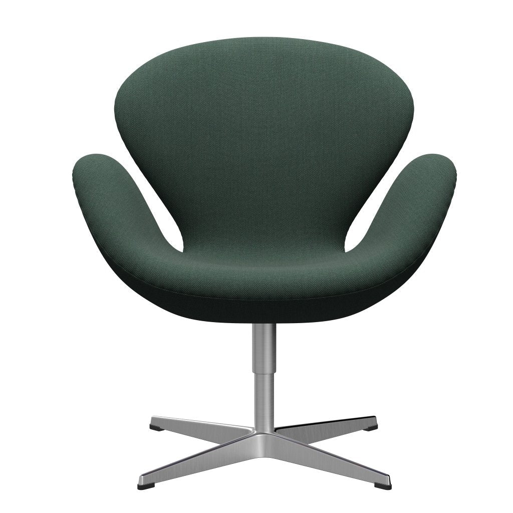 Fritz Hansen Swan Lounge stol, satin børstet aluminium/stålcut trio støvet grøn
