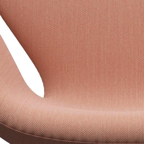 Fritz Hansen Swan Lounge Chair, Satin Brushed Aluminium/Steelcut Trio White & Red