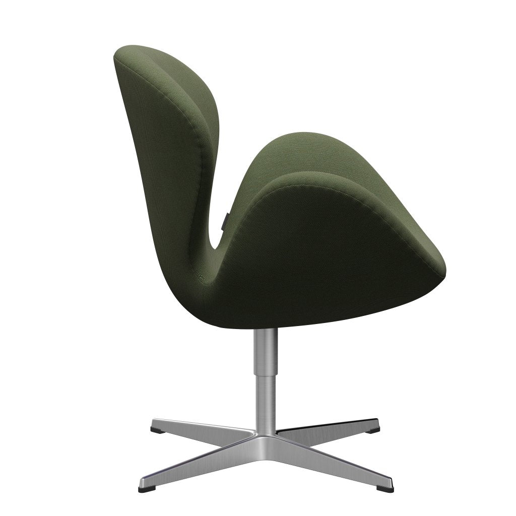 Fritz Hansen Swan Lounge Chair, Satin Brushed Aluminium/Steelcut Trio Delicate Green