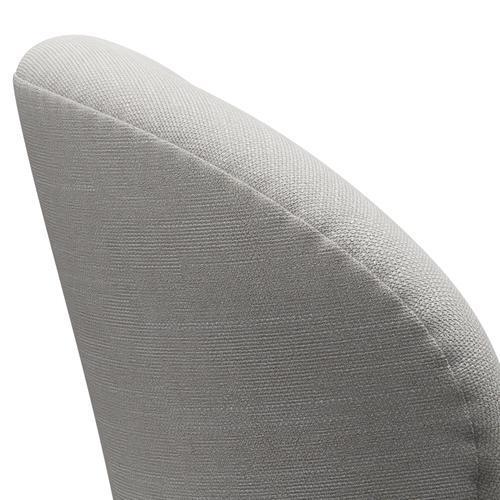 Fritz Hansen Swan Lounge Chair, Satin Brushed Aluminium/Sunniva Canvas Natural