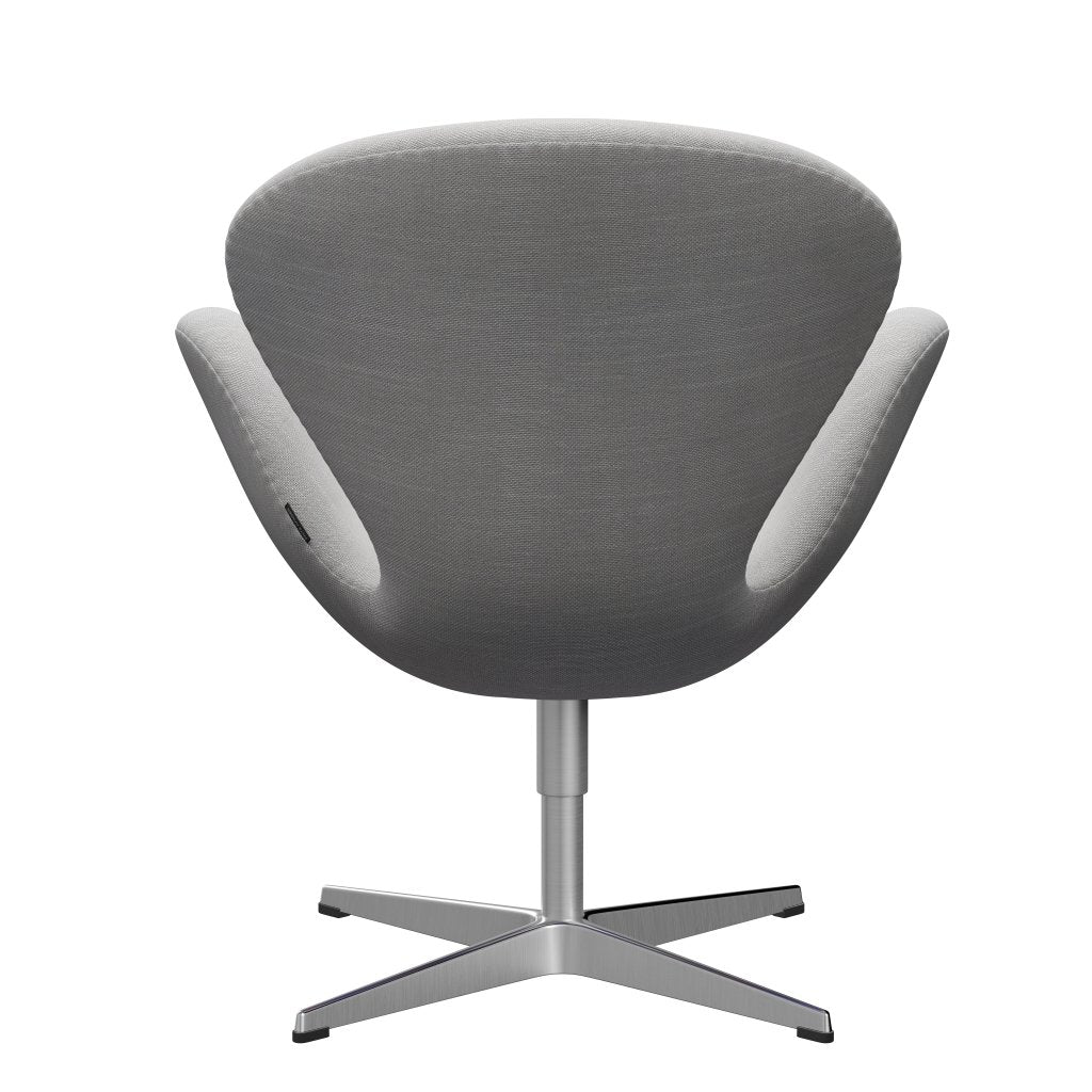 Fritz Hansen Swan Lounge Chair, Satin Brushed Aluminium/Sunniva Natural/Light Grey