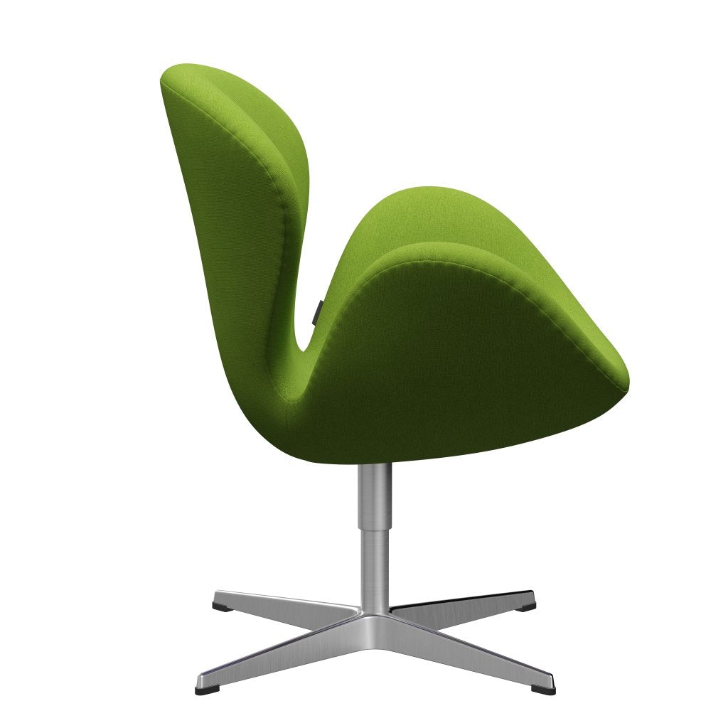 Fritz Hansen Swan Lounge Chair, Satin Brushed Aluminium/Tonus Lime