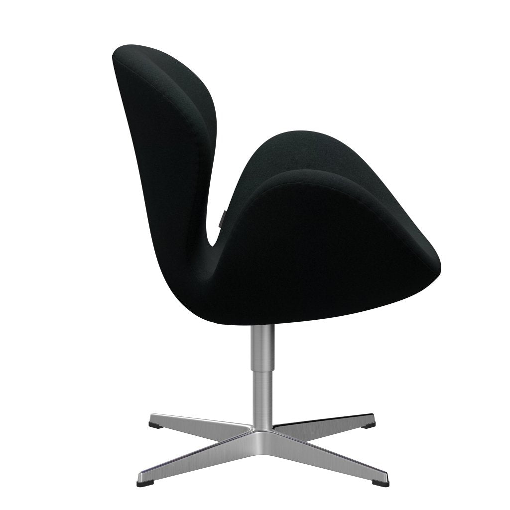 Fritz Hansen Swan Lounge Chair, Satin Brushed Aluminium/Tonus Black