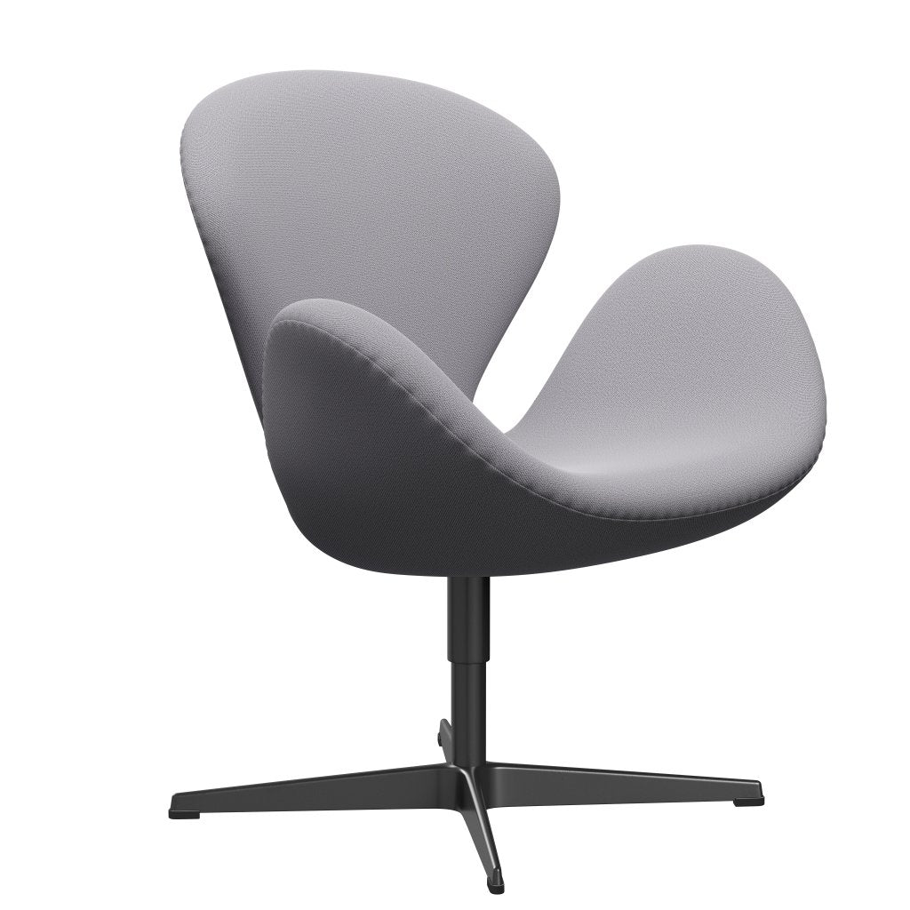 Fritz Hansen Swan Lounge Chair, Black Lacquered/Capture Light Grey