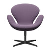 Fritz Hansen Swan Lounge Chair, Black Lacquered/Capture Light Violet